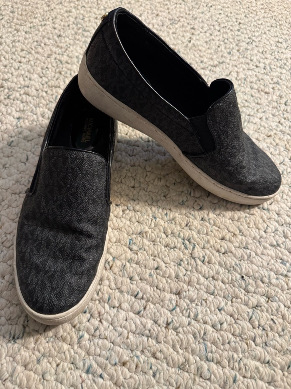 Michael Kors Black Logo-Print Slip-On Sneakers